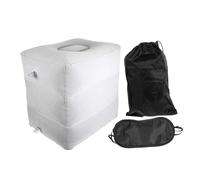 Hemobllo Almohada Inflable para Reposapiés Ajustable con Doble Válvula Cojín Plegable para Viaje Oficina y Soporte Cómodo para Piernas y Pies