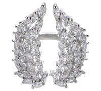 Hemobllo Anillo Abierto Ajustable para Mujer con Alas de Ángel y Circonitas Diseño Único y Elegante Accesorio de Moda para Fiestas y Bodas Regalo para Aniversarios y Novias