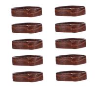 Hemobllo Anillo de Correa de Reloj de Cuero Marrón 20mm, Presilla para Correa Fácil de Instalar y Reemplazo para Retenedor Roto, Pack de 10 Piezas para Relojes