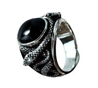 Hemobllo Anillo Diseño Creativo y Elegante de Hierro de Serpiente Negro para Mujer Cómodo y Resistente para Fiestas y Baile