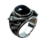 Hemobllo Anillo Gran Decoración de Serpiente para Mujer Negro de Hierro y Acabado Fino Estilo de Moda para Dedos para Fiesta y Baile