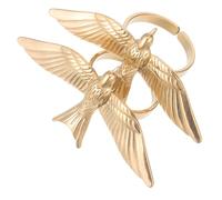 Hemobllo Anillos Ajustables de Acero Inoxidable Diseño de Ave de la Paz Abiertos 2 Piezas Joyería Retro para Mujer Símbolo de Libertad y Aves Uso Diario y Obsequio