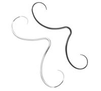 Hemobllo Anillos De Tabique Nasal Bigote, Acero Inoxidable, Piercing Corporal Unisex, Ajuste Cómodo para Perforación Nasal, Colores Plata y Negro, Tamaño 1.6x62 Mm, Set De 2 Piezas para Uso Diario