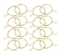 Hemobllo Anillos Metálicos para Cortinas Dorados 30 MM Interior 30 Piezas Resistentes con Ojales para Barras Estándar Ganchos para Colgar Cortinas Accesorios para Sala Dormitorio y