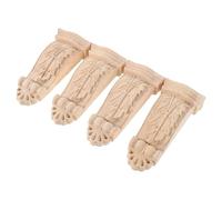 Hemobllo Apliques Decorativos de Pared en Madera Beige, Diseño Tallado de Columna Romana Vintage, 4 Piezas para Muebles y Decoración del Hogar