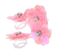 Hemobllo Apliques para Zapatos 4 Piezas Flores Rosas Lentejuelas y Cuentas Brillantes, Hebillas Decorativas Extraíbles Estilo Retro para Zapatillas y Calzado Casual, Adornos para San