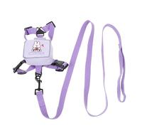 Hemobllo Arnés Mochila para Gatos y Perros Pequeños Correa de Poliéster Diseño Ergonómico para Paseo Seguro y Cómodo para Mascotas de Color Púrpura con Estampado de Conejito