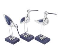 Hemobllo Aves Marinas Decorativas de Madera Estilo Mediterráneo Set de 3 Piezas Variadas para Decoración del Hogar Accesorios Artesanales para Manualidades y Fotografía Ornamento