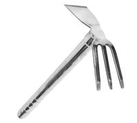 Hemobllo Azada Pequeña de Mano de Acero Inoxidable, Plata, para Jardinería y Huerto, Herramienta para Remover Tierra y Aflojar el Suelo, Mango Robusto