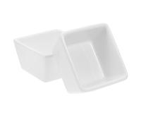 Hemobllo Azucarero para Almacenamiento de Azúcar de Cerámica Cuadrado Blanco Fácil de Limpiar Juego de 2 Piezas en Forma de Cubo Adecuado para Familias y Hoteles