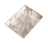 Hemobllo Bandeja de Cerámica con de Veta Mármol Dorado Organizador Creativo para Joyas y Baratijas Pequeño para Exhibición y Almacenamiento Elegante