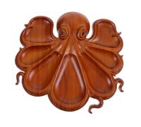 Hemobllo Bandeja de Madera con Diseño Pulpo Multifuncional para Frutas y Snacks Ligera y Portátil para Interiores y Exteriores Plato Decorativo para Reuniones y Fiestas