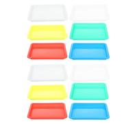 Hemobllo Bandejas de Plástico Multiusos 12 Piezas 245X185X23 CM Colores Surtidos y Transparente para Manualidades Pintura y Organización Escolar