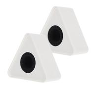 Hemobllo Banderas de Micrófono Triangulares 2 Piezas de Abs Blanco Diseño Creativo y Práctico para Estación de Entrevista Logotipo para Micrófonos Portátiles