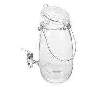 Hemobllo Barril de Bebida de Vidrio 15 Litros Grifo ABS para Elaboración de Vino y Zumo Tapa Sellada para Conservación en Eventos