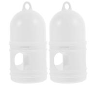 Hemobllo Bebedero de Plástico y Palomos, 2 Piezas, Capacidad 1l, Desmontable y Fácil de Limpiar, Accesorio Portátil para Jaulas Redondas