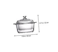Hemobllo Bol de Vidrio Templado Grueso con Tapa Cuenco Transparente con Asas Resistente Altas Temperaturas para Microondas y Horno para Hogar y Restaurantes Cuadrado
