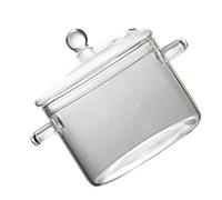 Hemobllo Bol de Vidrio Transparente para Cocina con Tapa Capacidad Resistente al Calor para Ensaladas Frutas y Sopas para Microondas y Uso Doméstico