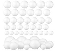 Hemobllo Bolas de Espuma de Color Blanco Ligeras y Colgantes 50 para Manualidades Ideales para Decoración de Bodas y Proyectos Creativos