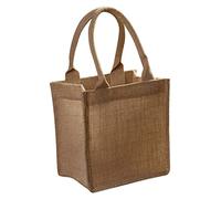 Hemobllo Bolsa De Yute Natural Reutilizable Pequeña 22x15x23 Cm con Asa De Arpillera Resistente y Recubrimiento para Compras y Regalos Ecológica