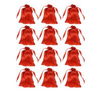 Hemobllo Bolsas de Satén con Cordón para Pelucas y Extensiones de Cabello 12 Unidades Color Rojo Oscuro Tamaño 15X20 CM Bolsa Portátil para Almacenamiento y Viaje Protección Suave