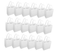 Hemobllo Bolsas Reutilizables Compra No Tejidas 25x30x10 Cm De Tela No Tejida Blancas Resistentes Impermeables para Mujeres y Familias Uso Diario 30 Unidades