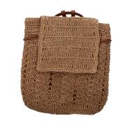 Hemobllo Bolso Bandolera De Hombro Para Mujer, Mochila De Playa De Paja Tejida, Resistente y Duradera, Cierre Seguro Para Guardar Cosméticos y Llaves