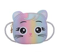 Hemobllo Bolso Bandolera para Niños Pequeños y Niñas, Bolsito De Gato Mini De PU y Tela, Monedero Multifuncional Ligero para Uso Diario y Viaje, Accesorio Infantil Diseño Adorable, Tamaño Mediano