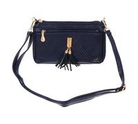 Hemobllo Bolso Bandolera Pequeño para Mujer de Pu Textura de Piel de Lychee, Borlas Decorativas, Color Azul Real, Ligero y Moderno para Uso Diario, Trabajo, Viajes y Compras