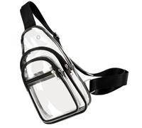 Hemobllo Bolso Transparente de Pecho Pequeño para Mujer Bandolera Portátil de PVC Resistente Diseño y Casual para Viajes y Uso Diario