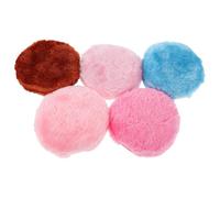 Hemobllo Borlas para Polvos Faciales 5 Pcs Tamaño 90x30 Mm Borla para Polvos Sueltos Maquillaje en Color Rosa Claro Aplicador Maquillaje Profesional para Base y Colorete