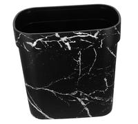 Hemobllo Bote de Basura Ovalado sin Tapa de Plástico con Diseño de Mármol Papelera Estrecha para Cocina Baño y Dormitorio de Limpiar y Resistente Manchas