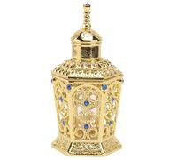 Hemobllo Botella de Perfume Recargable de Vidrio Dorado 10ml, Diseño Vintage y Delicado, Portátil para Viajes y Decoración del Hogar