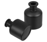 Hemobllo Botella difusora de Vidrio vacía, 2 Unidades, 50 ml, Negras, Formato cilíndrico, portátil, para Aromas Esenciales y Mikado, para Oficina y casa