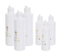 Hemobllo Botellas de Agua Cristianas Cruz Decorativa, 6 Piezas (3 de 250 Ml 3 de 118 Ml), Botellas de Agua Devocionales para Pascua y Sacramentos Católicos, Recipientes Portátiles Tapa