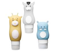 Hemobllo Botellas de Emulsión 3 Piezas Contenedores de Viaje de Silicona para Champú y Loción Diseño de Dibujos Animados a Prueba de Fugas para y Actividades al Aire Libre