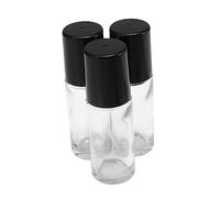 Hemobllo Botellas Roll-on Vacías Rellenable Para Aceites Esenciales 4 Unidades 30 Ml Cilíndricas Portátiles Antifugas Para Uso Personal y Viaje Negras Transparentes