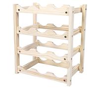 Hemobllo Botellero de Madera Soporte para Botellas de Vino 12 Botellas Estante Decorativo Hogar Compacto