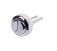 Hemobllo Botón Pulsador Cisterna Redondo Doble Descarga Tapa para Tanque Inodoro Plástico Color Plata y Blanco Compatible Mecanismos Baño Estándar