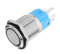 Hemobllo Botón Pulsador Metálico con LED Auto Bloqueo y Reinicio Flexible para Motor Automotriz y Control Industrial