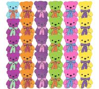 Hemobllo Botones de Madera Forma de Oso de Dibujos Animados Pequeños Pintados a Mano 50 Unidades para Coser Ropa Delicada Manualidades y Decoración Textil