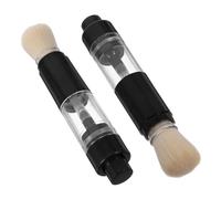 Hemobllo Brocha Para Polvos De Maquillaje Pulsador 2 Piezas Tamaño Pequeño Cerdas Sintéticas Portátiles Para Viaje Uso Personal Multifuncional