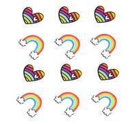 Hemobllo Broche Arcoíris De Acrílico Para Ropa, 12 Pcs, Resistente Al Desgaste, Decoración Creativa, Accesorios Para Bolsos y Cárdigans, Tamaño Mixto 6x13 y 6x657 Mm