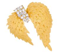 Hemobllo Broche de Ala de Ángel, Pin de Solapa de Aleación de Zinc Dorado, Broche de Moda Brillo Radiante, para Fiestas de Navidad y Citas