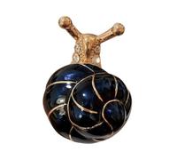 Hemobllo Broche de Clip para Mujer en Forma de Caracola Pequeña Gemas de Imitación y Perla, Diseño Vintage Azul Oscuro Adecuado para Fiestas y Eventos Formales