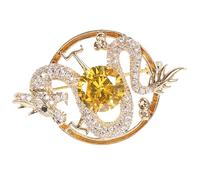 Hemobllo Broche de Dragón de Cobre Dorado para Mujer Pasador de Ropa Elegante Alfiler de Chaquetas Accesorio de Joyería para Ocasiones Formales y Decoración de Prendas