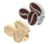 Hemobllo Broche De Grano De Café Decorativo Clip, Mini Pinza Para Suéter y Cárdigan, Accesorio Metálico Para Mujer, Adecuado Para Regalos y Fiestas, Paquete De 2 Piezas