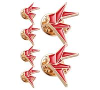Hemobllo Broche de Grulla Origami Rojo 6 Piezas Pines Bonitos para Mujer Broches de Cosplay Alfileres de Aleación para Ropa y Accesorios Broche Decorativo para Mochila y Vestido