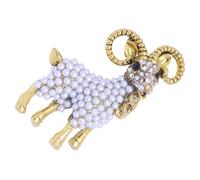 Hemobllo Broche De Oveja Perlada Decorativo En Esmalte Pintado, Accesorio De Moda Para Mujer, Broche Para Ropa y Chal, Adecuado Para Bodas y Fiestas, Tamaño Mediano Color Blanco Perla