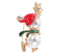 Hemobllo Broche de Solapa Muñeco de Nieve Cristales de Imitación y Perlas, Esmalte Creativo, Aleación Resistente, Mujer, Accesorios para Suéteres y Chaquetas Navideñas, Diseño Vintage Decorativo